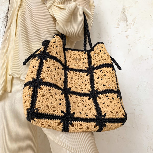 Bolso De Rafia A Crochet