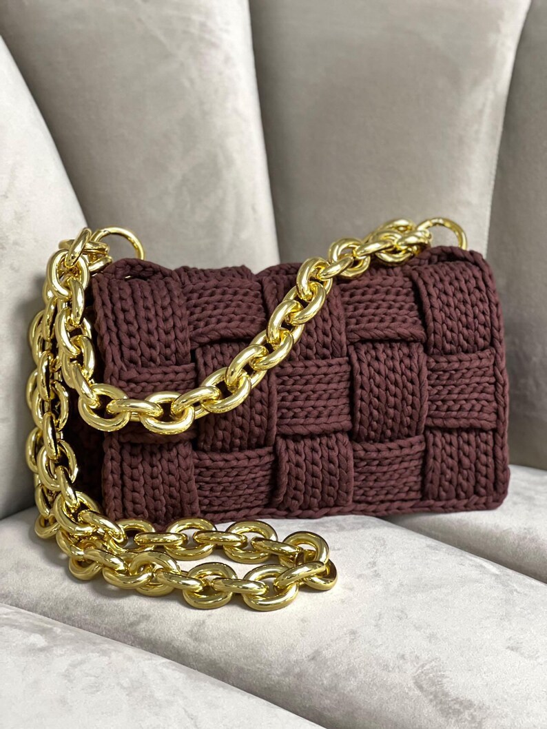 Crochet Bag Pattern Step-by-Step Video Tutorial Crocheted Handbag T shirt Chunky  Yarn Purse Patterns