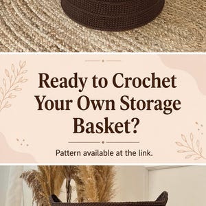 Crochet Basket Weave Pattern PDF for a Throw Blanket Holder with Handles Woven Rope Bin Making Guide Living Room Storage Easy Home Tutorial