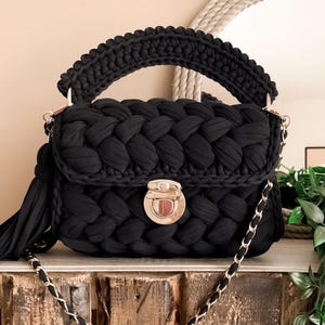 Crochet Bag Pattern PDF Woven Handbag Tutorial Crochet Crossbody Luxury  Purse Pattern Marshmallow Tshirt Yarn Bag Pattern Crochet Bag Idea