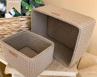 Crochet Basket Pattern: Rectangle Storage, Home Decor, PDF Instructions (US Terms)