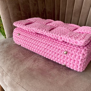 Crochet Bag Pattern Step-by-Step Video Tutorial Crocheted Handbag T shirt Chunky  Yarn Purse Patterns