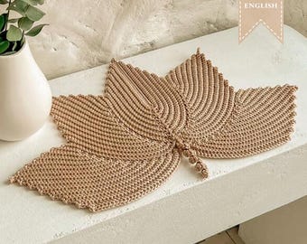 Crochet Leaf Placemat Pattern: Table Decor, Hot Pad DIY Tutorial (PDF)