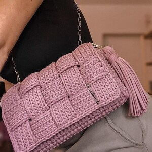 Crochet Bag Pattern Step-by-Step Video Tutorial Crocheted Handbag T shirt Chunky  Yarn Purse Patterns