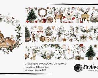 Waldweihnachten | Mattes PET Klebeband für Scrapbooking & Journaling