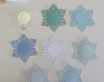 Juego de troqueles de tapete con estrellas en azul y menta / Cartulina de 160 g/m²