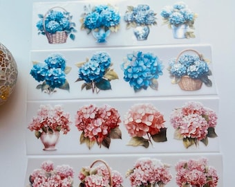 Hydrangeas PET Tape | Washi Tape Sample 100 cm loop x 7 cm width