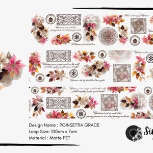 Poinsettia Grace | Matt PET Tape for Scrapbook & Journaling