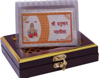 999 Silver Shri Hanuman Chalisa with Lamination and a Beautiful CNC Box unique product Silver sheets last long pocket size best for gifting