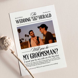 Giornale delle proposte dei testimoni dello sposo, regalo per il testimone dello sposo, modello Canva, download digitale fai da te personalizzato, cancelleria per matrimoni stampabile