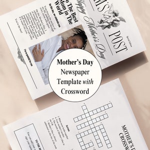 Idea de regalo de plantilla de periódico para el Día de la Madre, editar en Canva, tarjeta imprimible de 1 página, envoltorio de ramo de flores personalizado para floristas