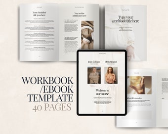 Ebook Template Canva | Course Creator Template | Template for Ebook | Aesthetic Business Workbook Template | Canva Ebook Template