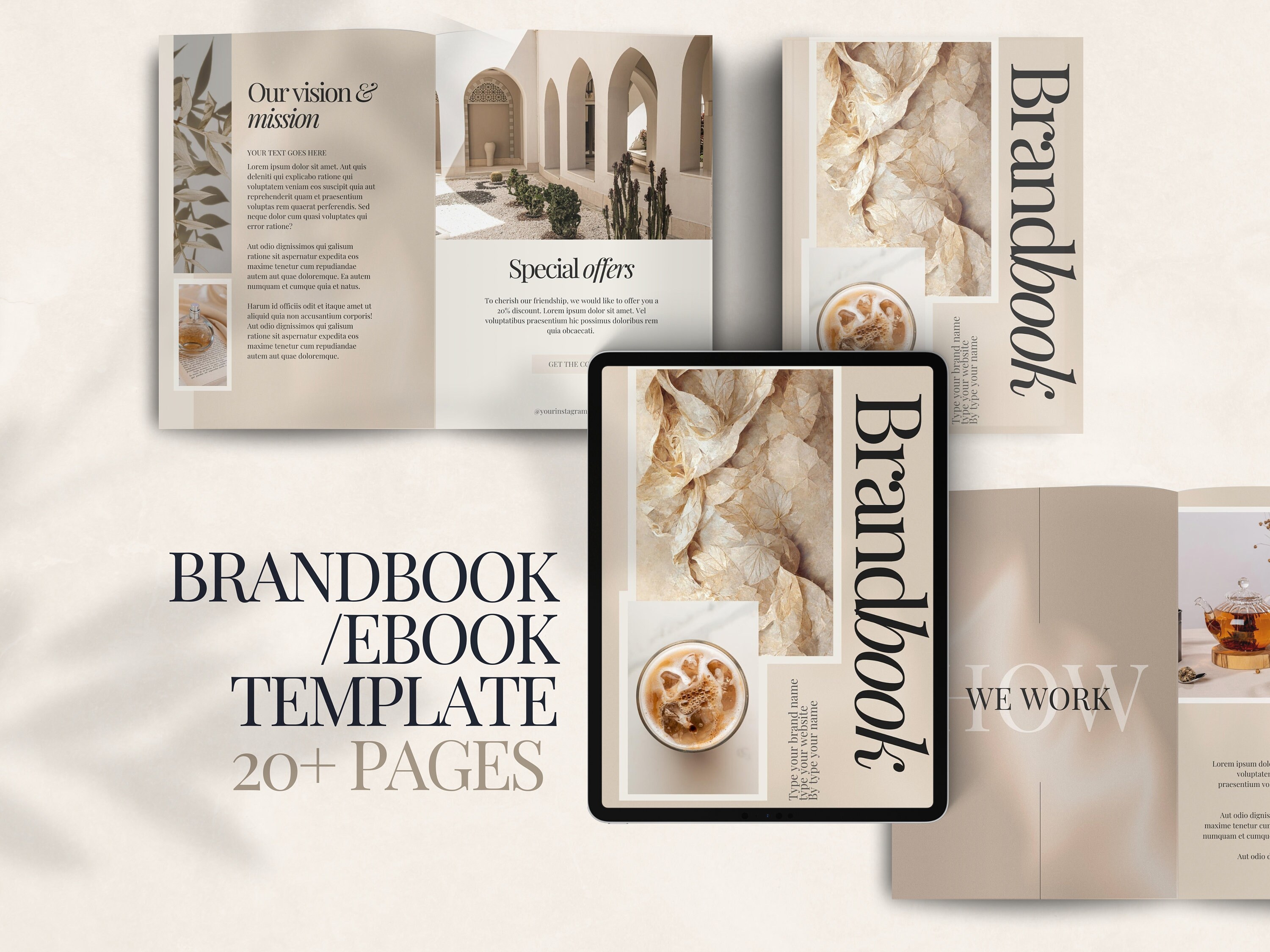 Ebook Template Canva | Boho Brandbook Template | Template for Ebook | Aesthetic Business Workbook Template | Canva Ebook Template