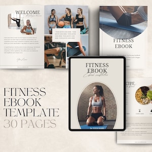 Fitness Ebook Template | Ebook Template Canva | Ebook Template for Fitness Influencers, Fitness Coaches and Personal Trainers