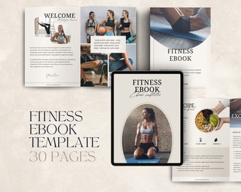 Fitness Ebook Template | Ebook Template Canva | Ebook Template for Fitness Influencers, Fitness Coaches and Personal Trainers