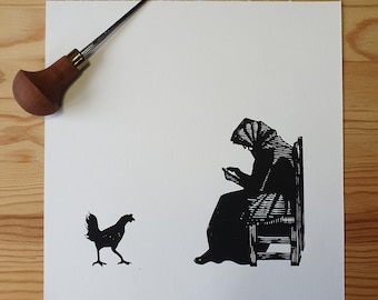 Original Linocut Print