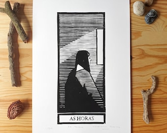 Original Linoldruck "As Horas" A4
