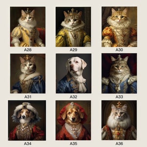 Portrait de chien personnalisé, Portrait danimal de compagnie Royal, Peinture danimaux de la Renaissance, Cadeau drôle damant danimaux de compagnie, Cadeau de maman de chat, toile personnalisée, peinture de chien, classique image 5