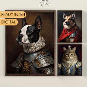 Custom Dog Portrait, Royal Pet Portrait from Photo, Pet Memorial Gift, Custom Pet Painting bild 1
