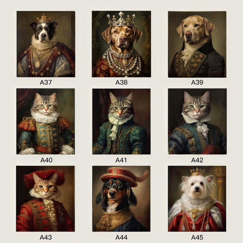 Custom Dog Portrait, Royal Pet Portrait from Photo, Pet Memorial Gift, Custom Pet Painting bild 6