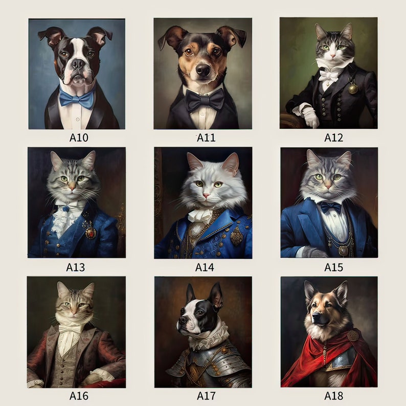Custom Dog Portrait, Royal Pet Portrait from Photo, Pet Memorial Gift, Custom Pet Painting bild 3
