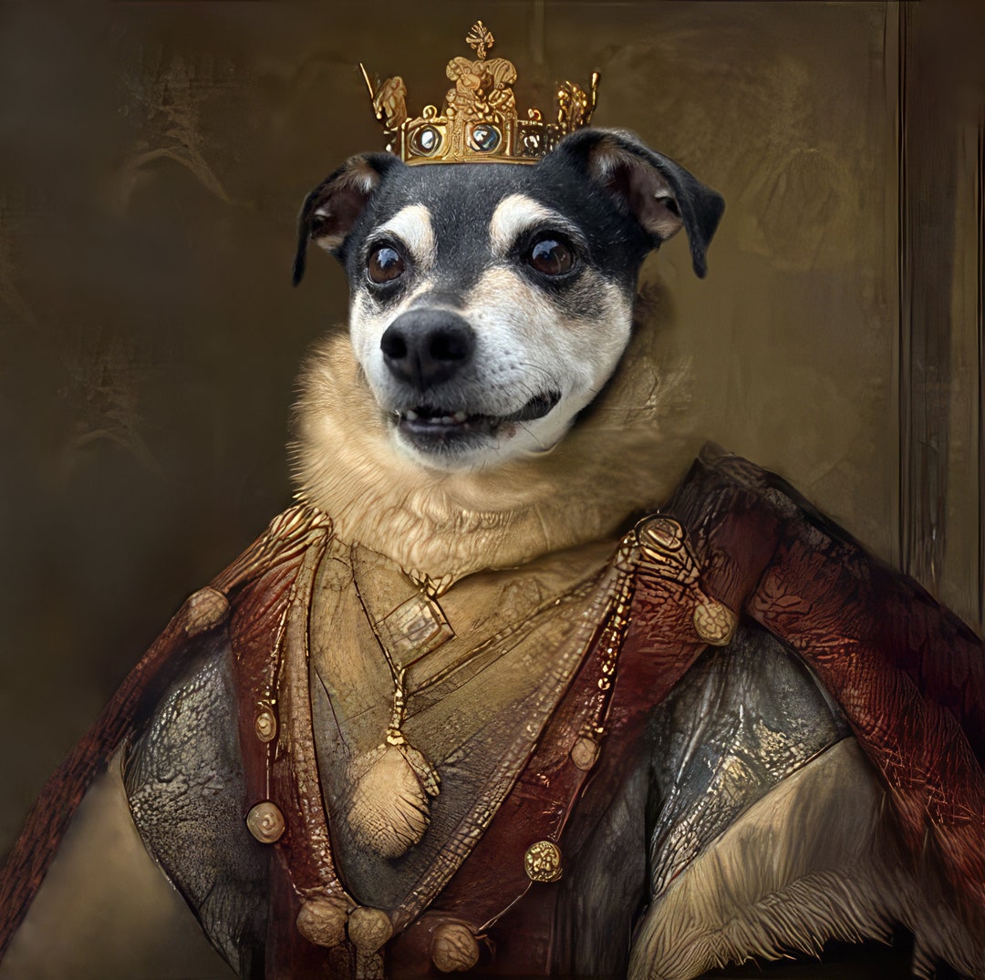 Custom Pet Portrait Painting Canvas, Renaissance Dog Portrait From ...