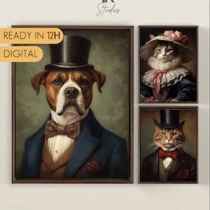 Digital File Pet Portrait, Pet Portrait Custom, Custom Pet Portrait, Regal Royal Animal, Canvas Painting, Dog Portrait, Cat Portrait