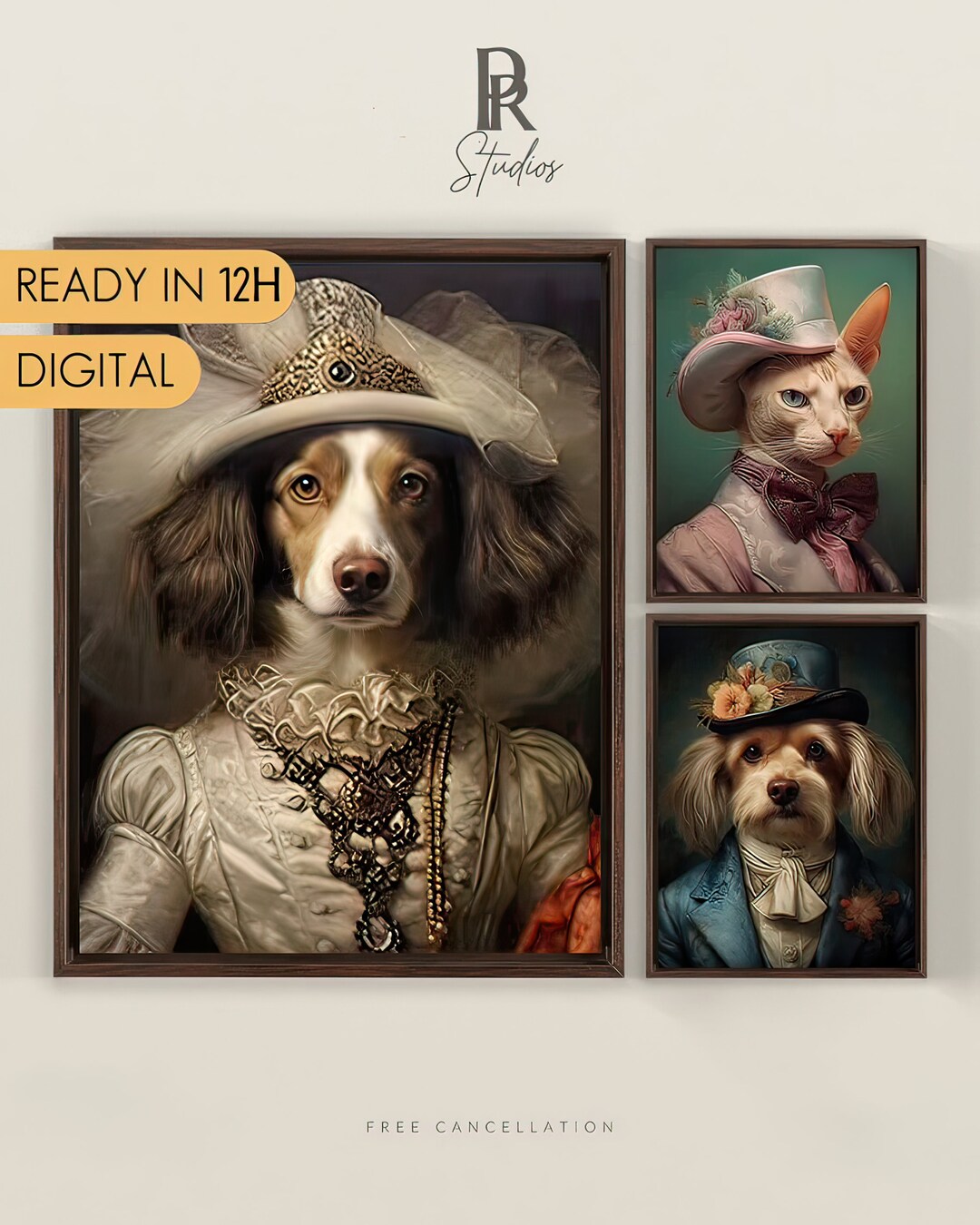 Custom Royal Pet Portrait, Renaissance Dog Painting, Royal Portrait ...