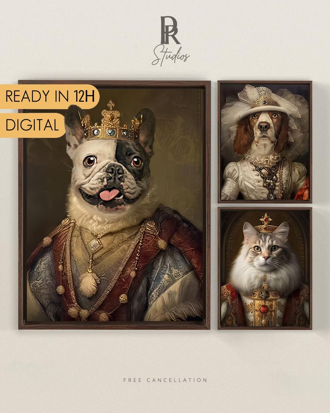 Renaissance Dog Portrait From Photo, Custom Pet Portrait, Painting ...