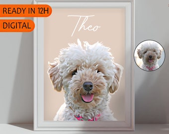 Custom Pet Portrait, Pet Portrait From Photo, Dog Portrait, Digital Pet Portrait, Custom Dog Portrait, Cat Portrait, Cat Mom Gift