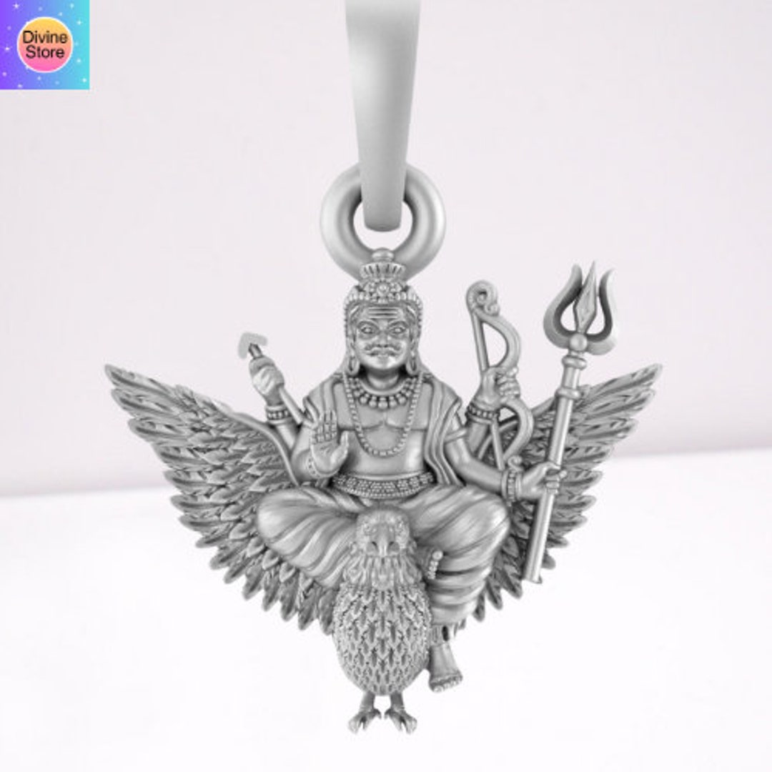 92.5% Sterling Silver God Shani Dev Pendant: Big Size, Pure 92.5 Silver ...