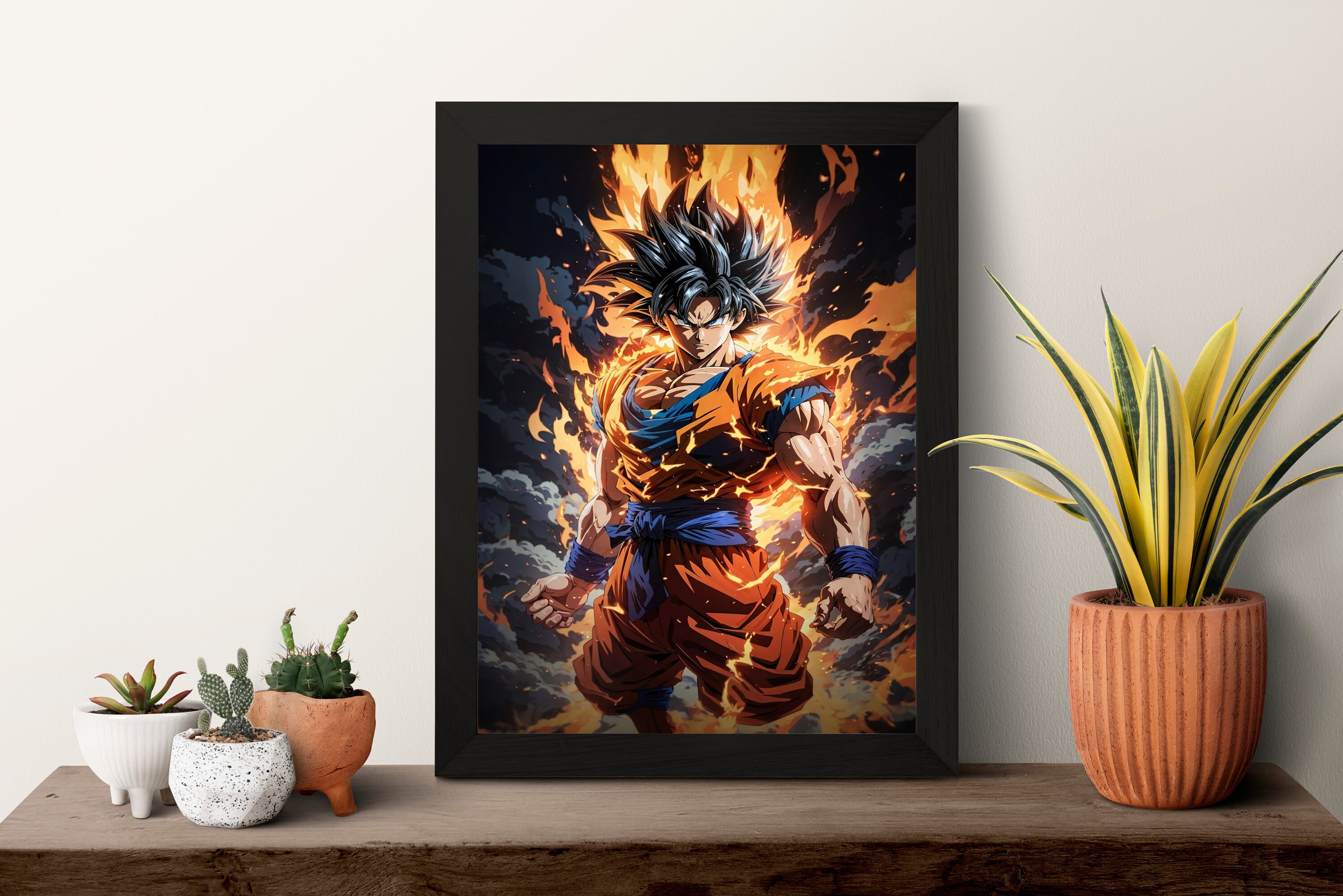 Aplique de Parede Goku Criança em Madeira - Aimará Decor