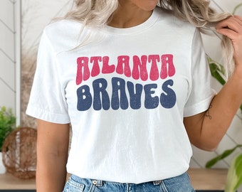 Groovy Atlanta Braves Tshirt, Atlanta Braves Retro Tee, Retro Atlanta Braves Tshirt, Groovy Atlanta Braves Tee, Vintage Atlanta Braves Shirt