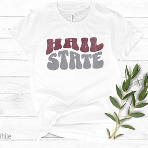 Hail State Groovy Tshirt, Hail State Retro Tee, Retro Mississippi State Bulldogs Tshirt, Bulldogs Tshirt, Bulldogs Football Tshirt, Vintage Hail State Shirt, Hail State, Mississippi State Bulldogs