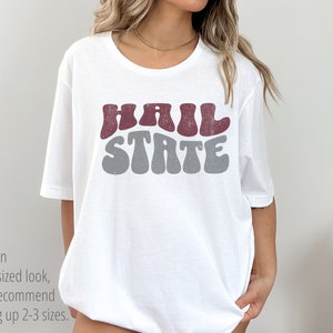 Hail State Groovy Tshirt, Hail State Retro Tee, Retro Mississippi State Bulldogs Tshirt, Bulldogs Tshirt, Bulldogs Football Tshirt, Vintage Hail State Shirt, Hail State, Mississippi State Bulldogs