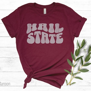 Hail State Groovy Tshirt, Hail State Retro Tee, Retro Mississippi State Bulldogs Tshirt, Bulldogs Tshirt, Bulldogs Football Tshirt, Vintage Hail State Shirt, Hail State, Mississippi State Bulldogs