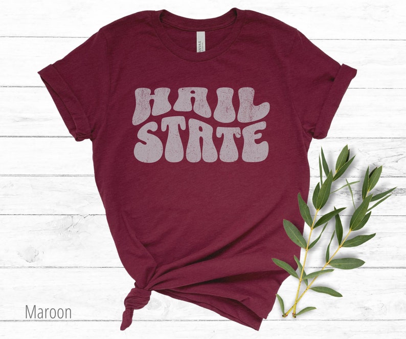 Hail State Groovy Tshirt, Hail State Retro Tee, Retro Mississippi State Bulldogs Tshirt, Bulldogs Tshirt, Bulldogs Football Tshirt, Vintage Hail State Shirt, Hail State, Mississippi State Bulldogs