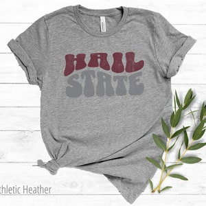 Hail State Groovy Tshirt, Hail State Retro Tee, Retro Mississippi State Bulldogs Tshirt, Bulldogs Tshirt, Bulldogs Football Tshirt, Vintage Hail State Shirt, Hail State, Mississippi State Bulldogs