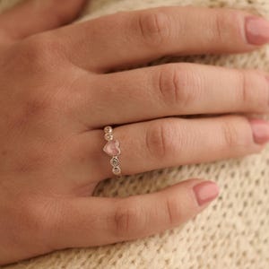 Cremation Ashes Heart Ring with Crystals | Memorial Jewellery with Ashes, Fur or Hair | Sterling Silver Pet or Loved One Keepsake Gift