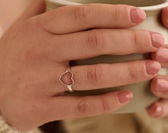 Sterling Silver Heart Cremation Ring: Pet/Loved One Memorial Keepsake