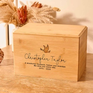 Personalised Cremation Urn – Custom Wooden Urn for Human Ashes, Personalized Memorial Urn, Wooden Cremation Urn for Ashes