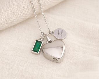 Personalised Heart Memorial Necklace – Custom Engraved Ashes Pendant | Thoughtful Memorial Gift