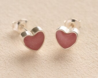 Memorial Ashes Heart Cremation Earrings: Ashes, Fur, or Hair Keepsake