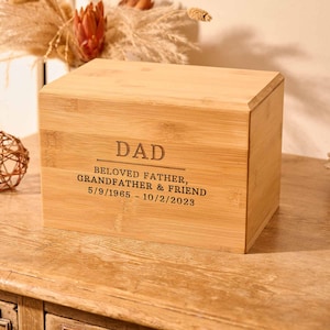 Personalised Wooden Urn for Ashes – Custom Solid Wood Cremation Urn, Personalized Wooden Ashes Casket, Memorial Urn for Human Ashes