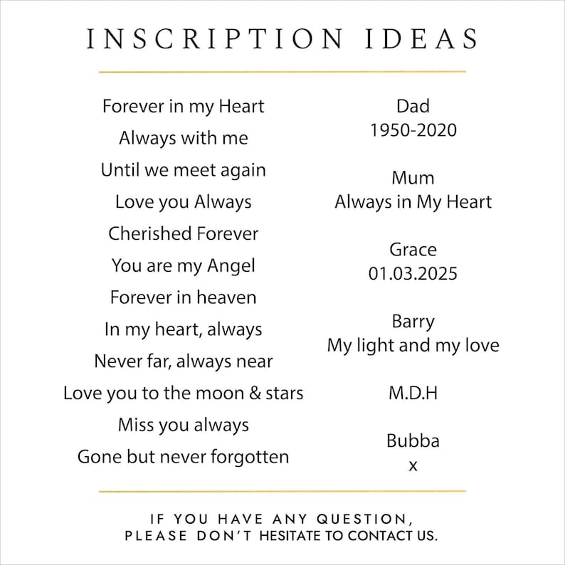Memorial necklace inscription ideas for engraving inspiration and personal messages
