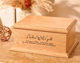 Personalised adult urn for ashes, Solid wood Urn, Personalized Urn for human ashes, Wooden Cremation Urn, Personalised Urn For Ashes