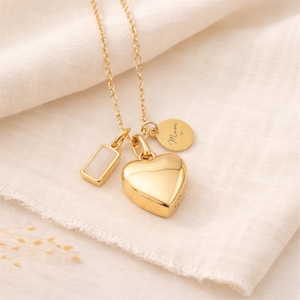 Collana commemorativa a forma di cuore personalizzata - Ciondolo con ceneri inciso personalizzato / Regalo commemorativo premuroso
