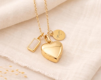 Collar conmemorativo de corazón personalizado: colgante de cenizas con grabado personalizado / Un regalo conmemorativo especial