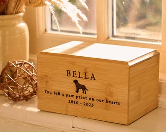 Personalized Pet Urn: Solid Wood Dog & Cat Memorial
