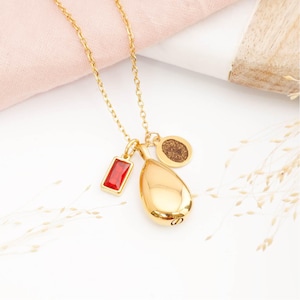 Personalized Teardrop Urn Necklace: Fingerprint, Handwriting Engraving